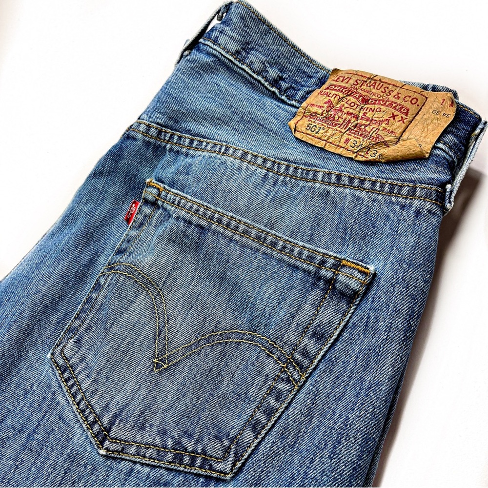 Levi's | Mens 34x30 | Original 501 Straight Leg Button Fly‎ Blue Denim Jeans - Picture 2 of 12